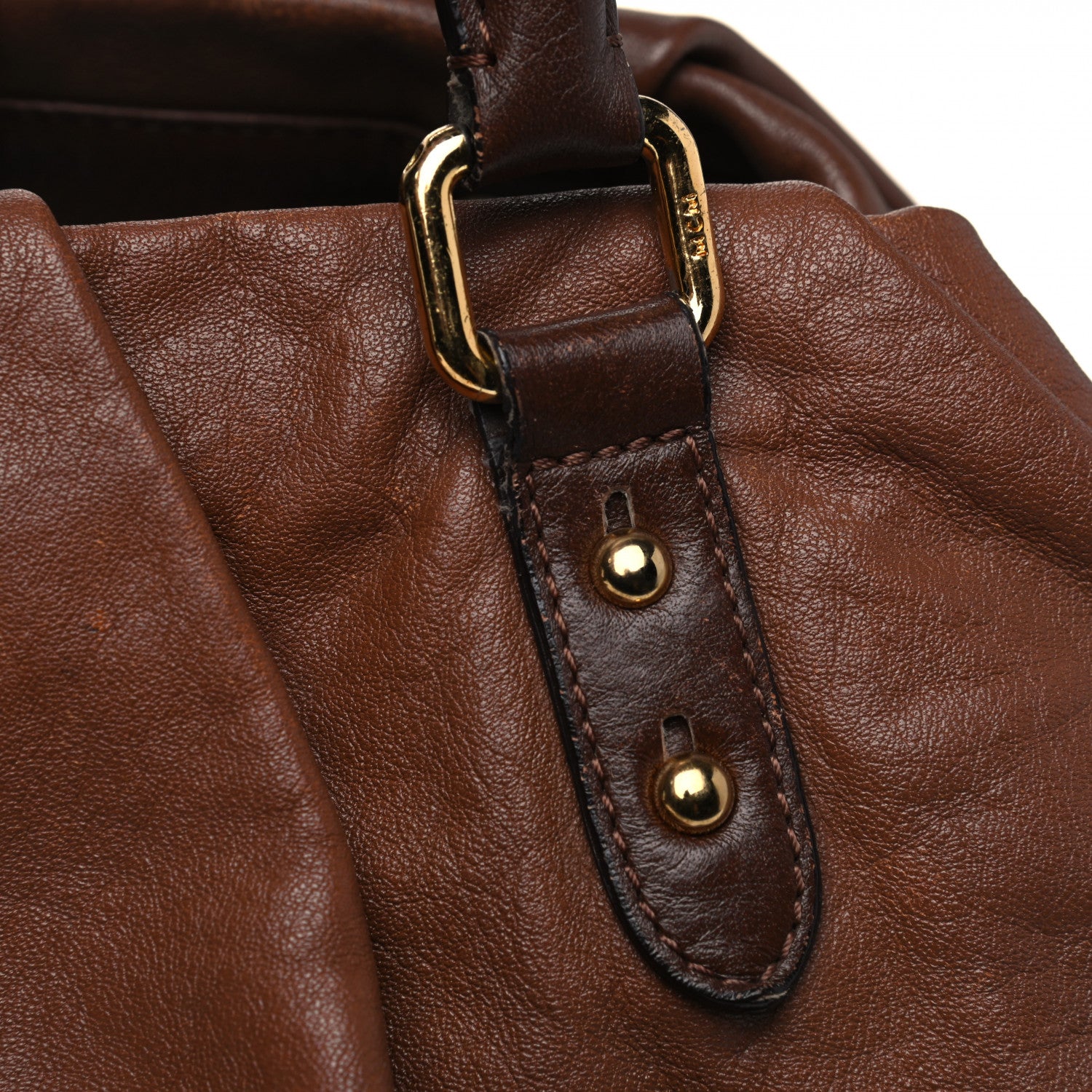 MCM Calfskin Shopper Tote Brown 15 of 21