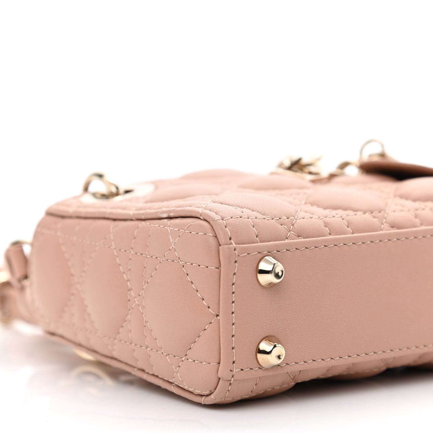 Christian Dior Lambskin Cannage Micro Lady Dior Rose Des Vents 8 of 9
