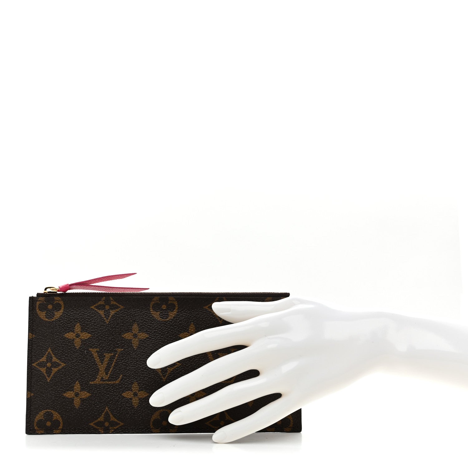 Louis Vuitton Monogram Felicie Chain Wallet Zippered Insert Fuchsia 2 of 6