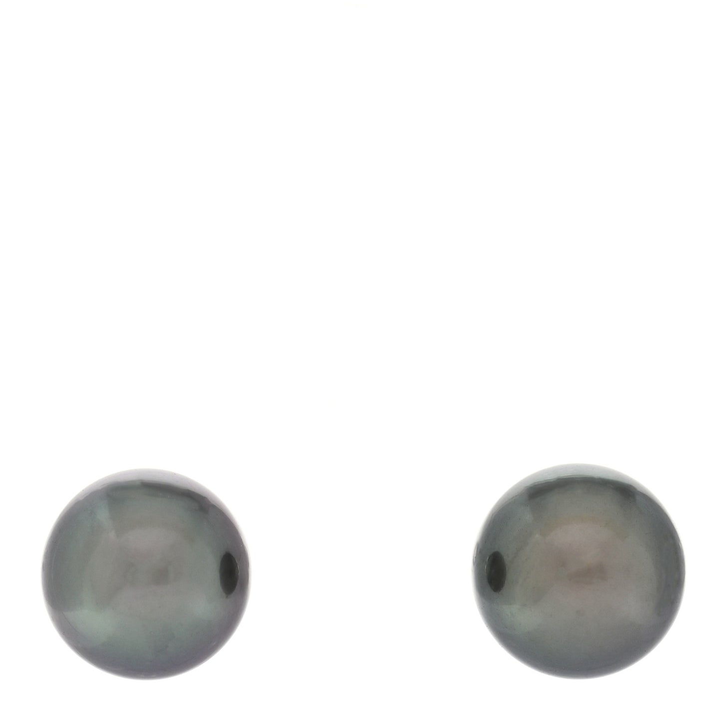 18K White Gold Black South Sea Cultured Pearl 8.5-9mm Stud Earrings