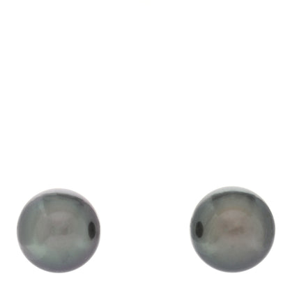 Mikimoto 18K White Gold Black South Sea Cultured Pearl 8.5-9mm Stud Earrings 1 of 5