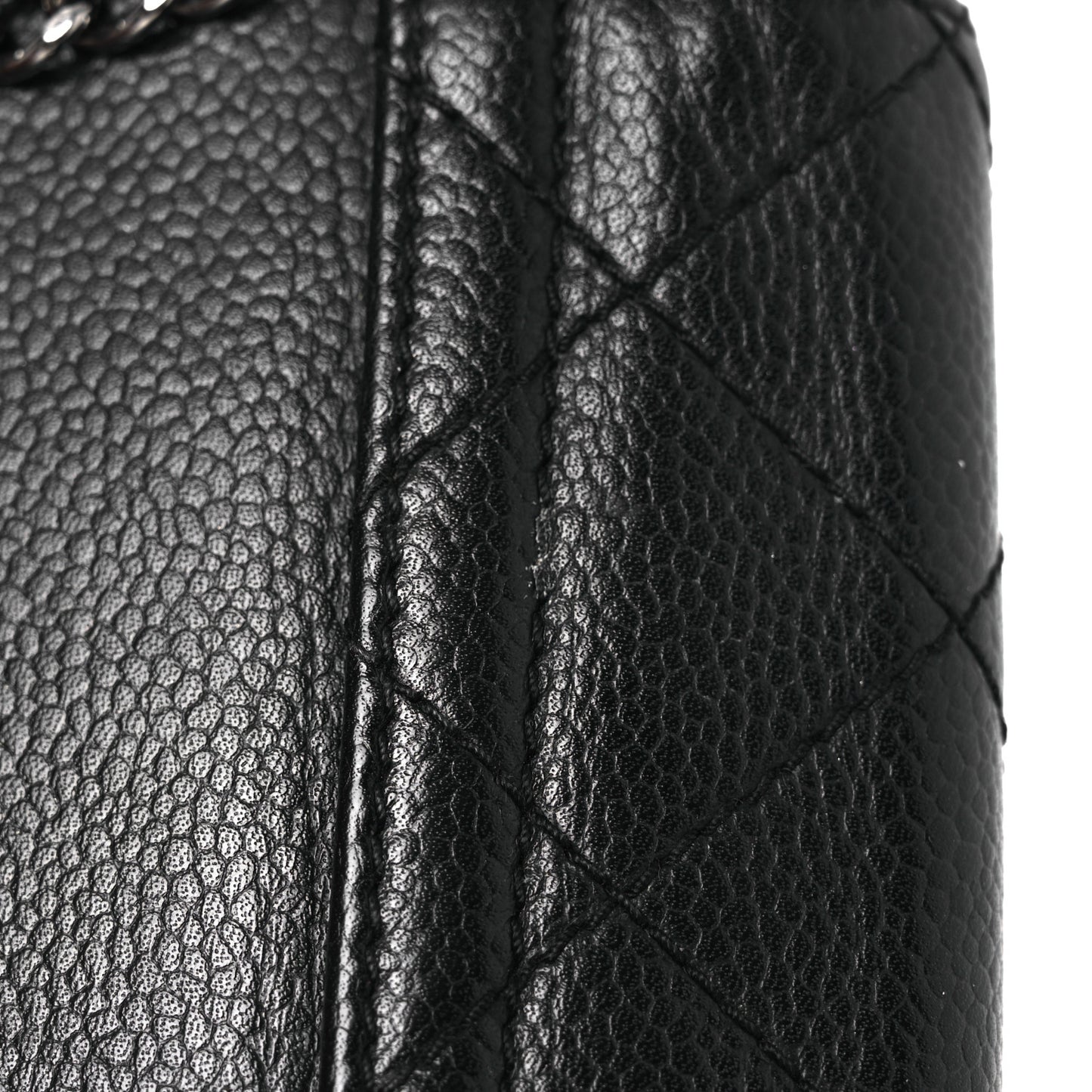 Caviar Quilted Mini Accordion Flap Black