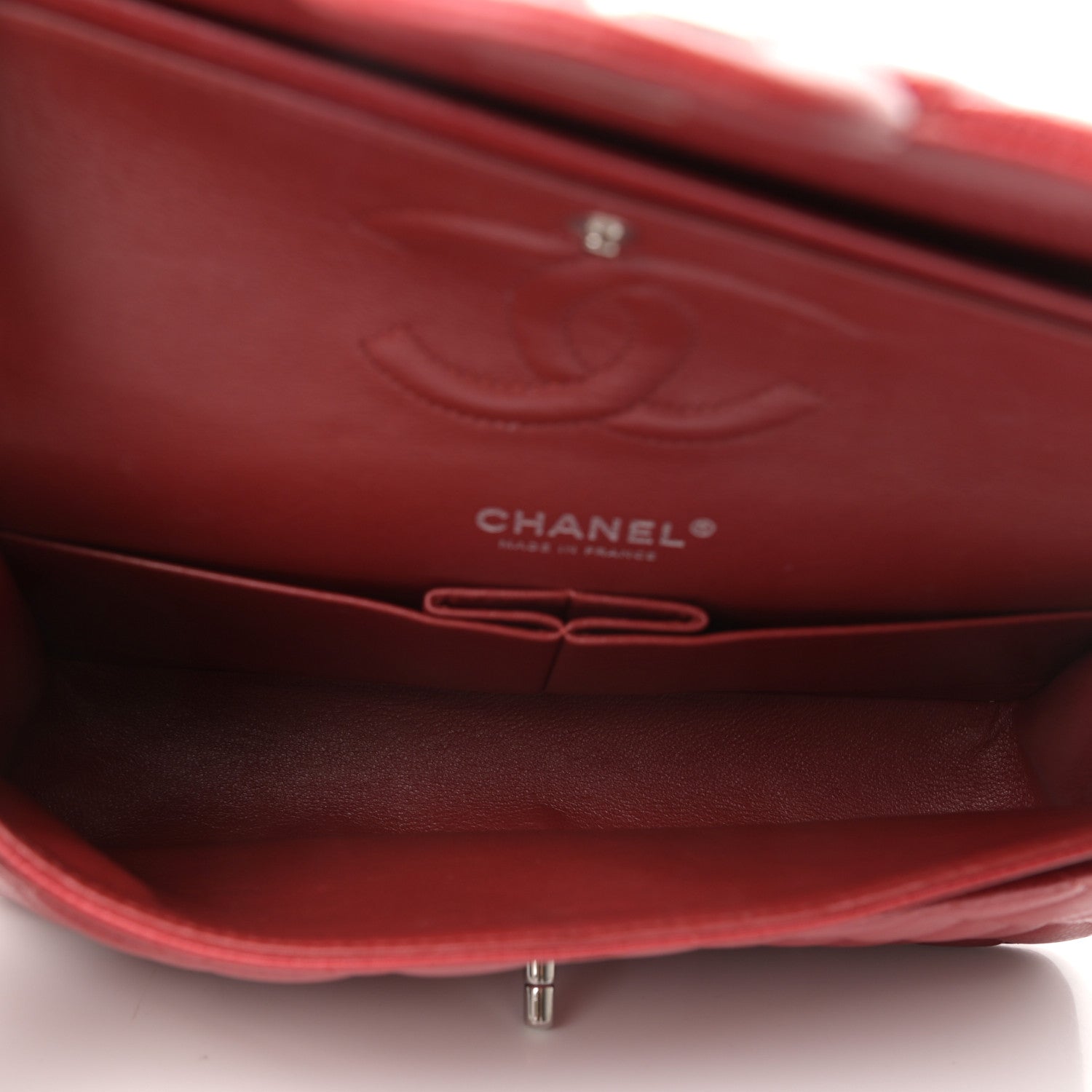 Chanel Caviar Quilted Medium Double Flap Dark Red 5 of 10