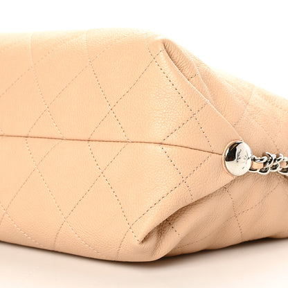 Chanel Grained Calfskin Stitched Medium Braided With Style Hobo Beige 9 of 9