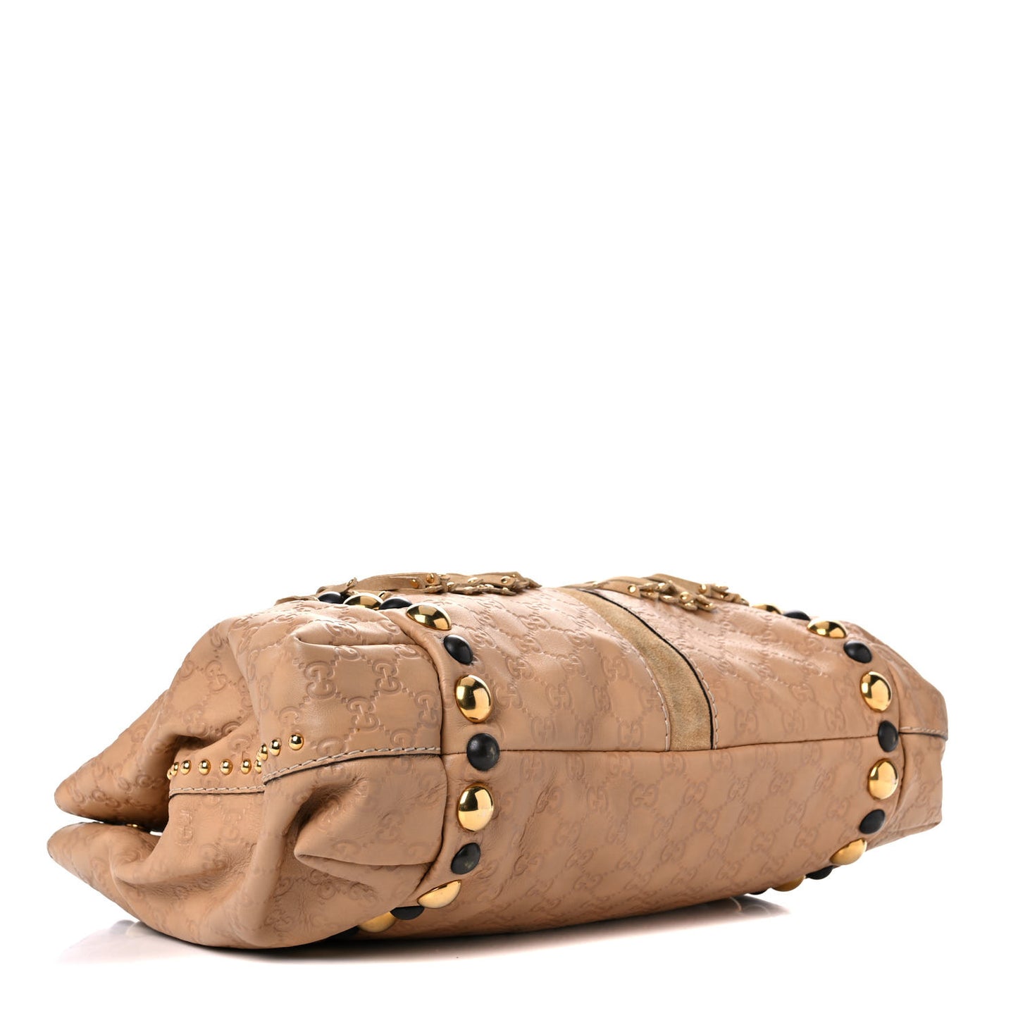 Guccissima Suede Fringe Large Babouska Tote Brown