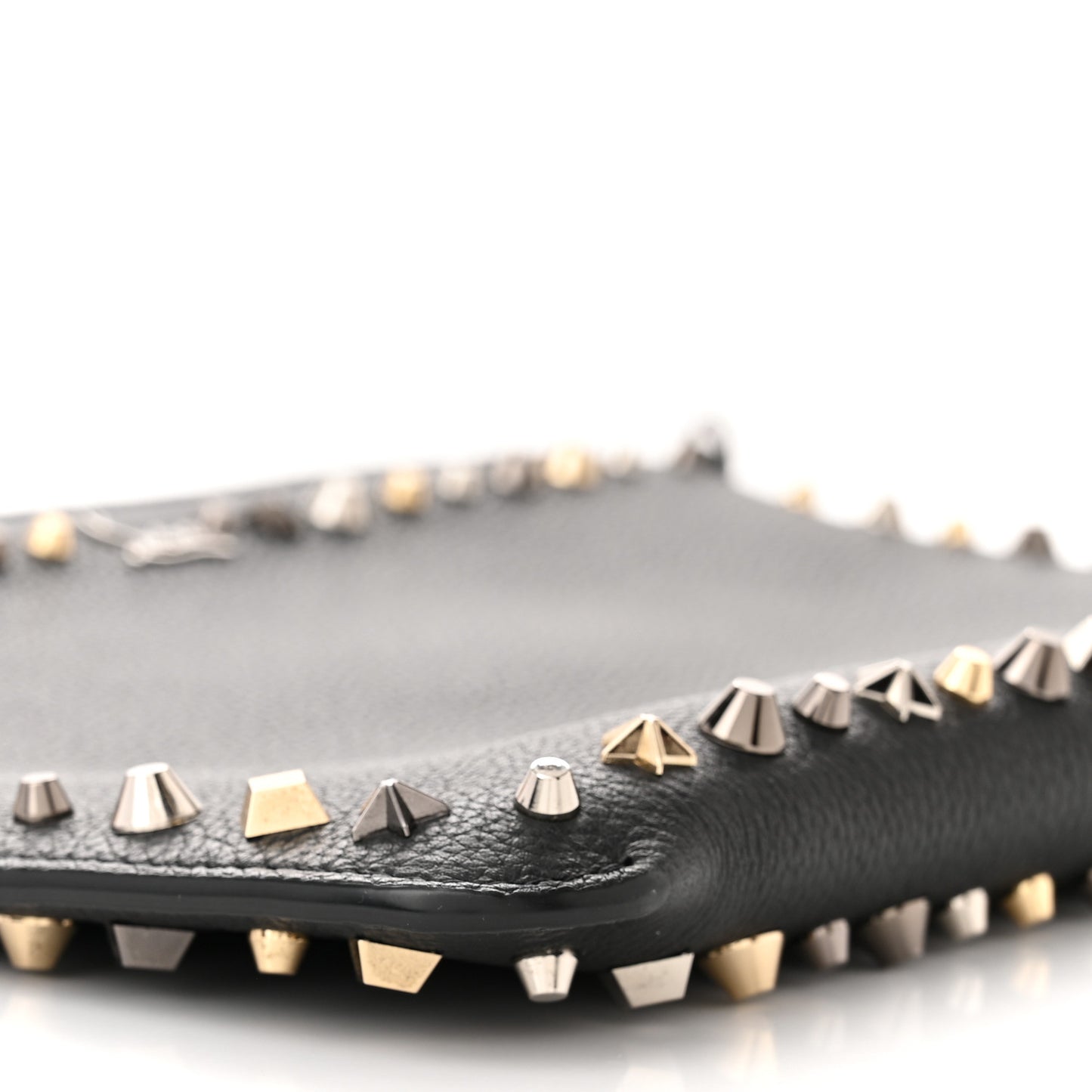 Calfskin Empire Trashmix Spike Loubiclutch Clutch Black