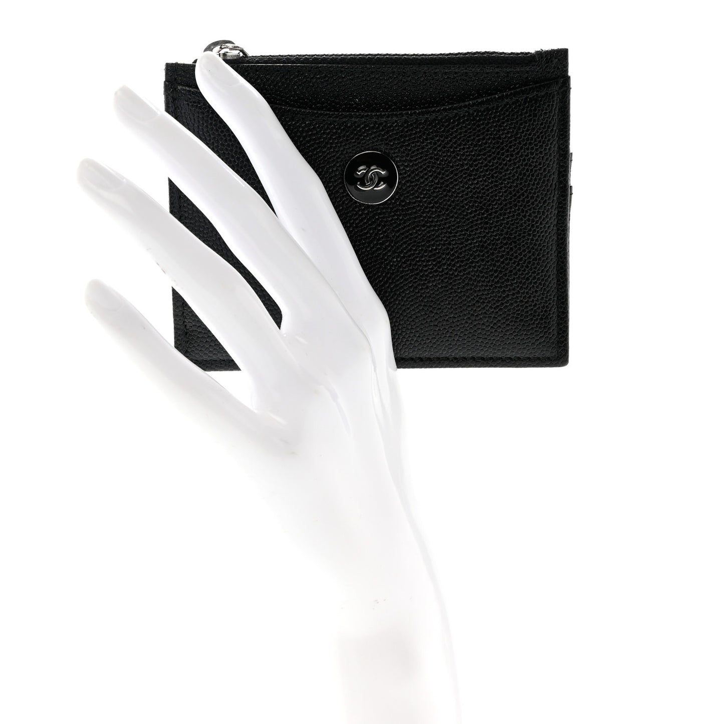 Caviar CC Zip Card Holder Black