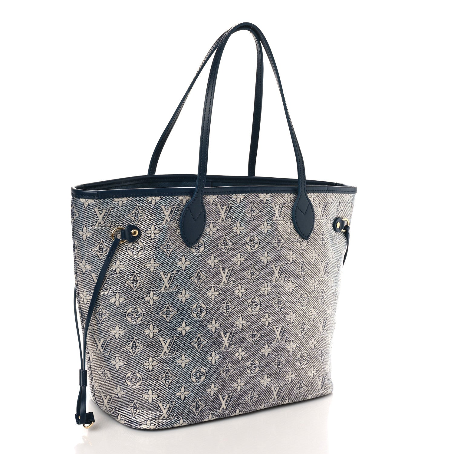 Louis Vuitton Monoglam Neverfull MM Blue 4 of 9