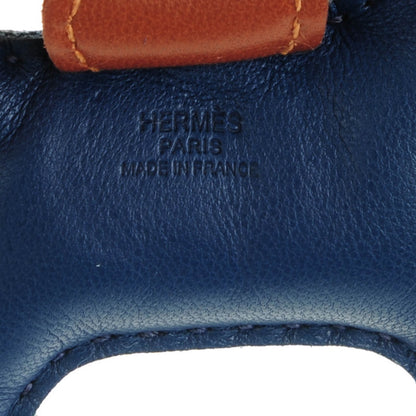Hermes Milo Lambskin Grigri Rodeo Horse Bag Charm PM Bleu de Malte Rubis Fauve 3 of 3