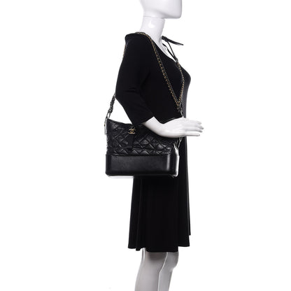 Chanel Aged Calfskin Quilted Medium Gabrielle Hobo Black 2 of 16