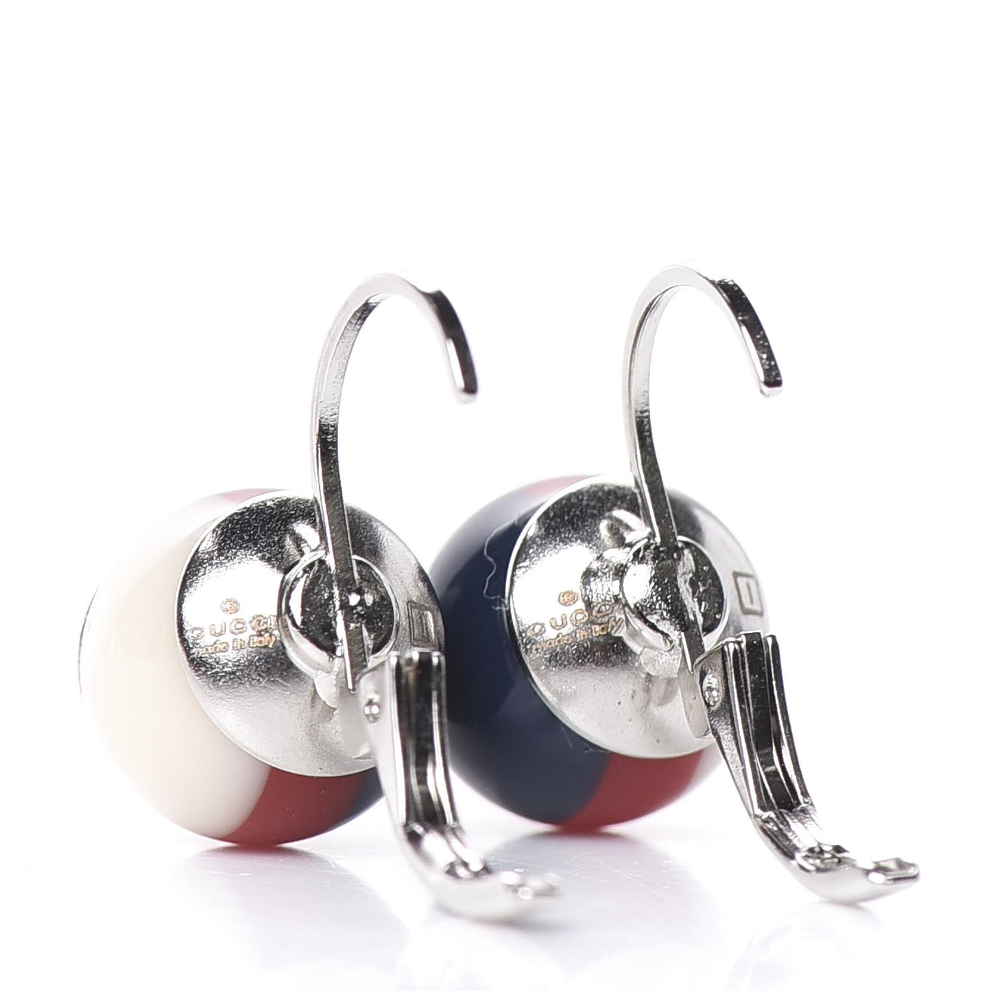 Resin Web Earrings Red Blue White