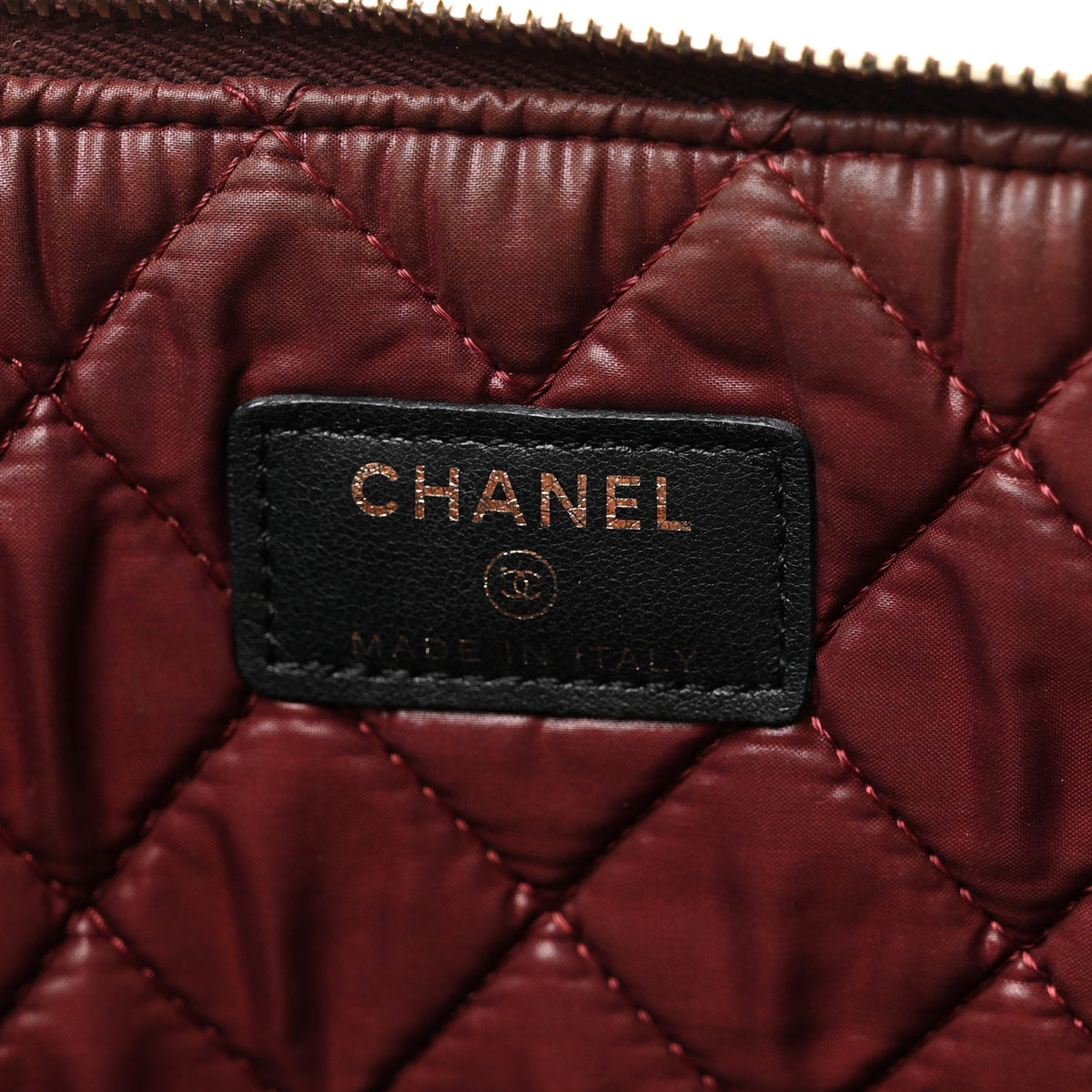 Lambskin Quilted Large Cosmetic Case Black