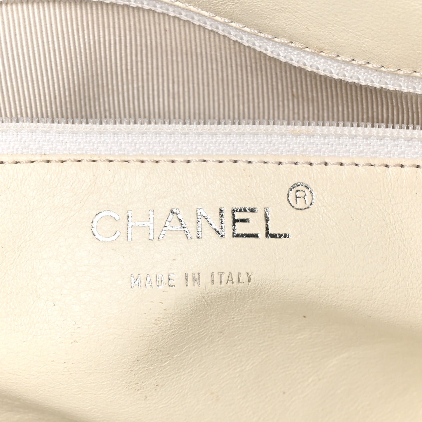 Lambskin Stitched Chocolate Bar Shoulder Bag White