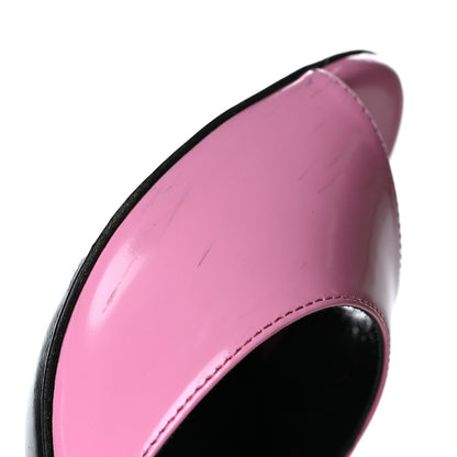 Gucci Polished Calfskin Scarlet Mid Heel Slide Sandals 36 Pink Plexi 8 of 10