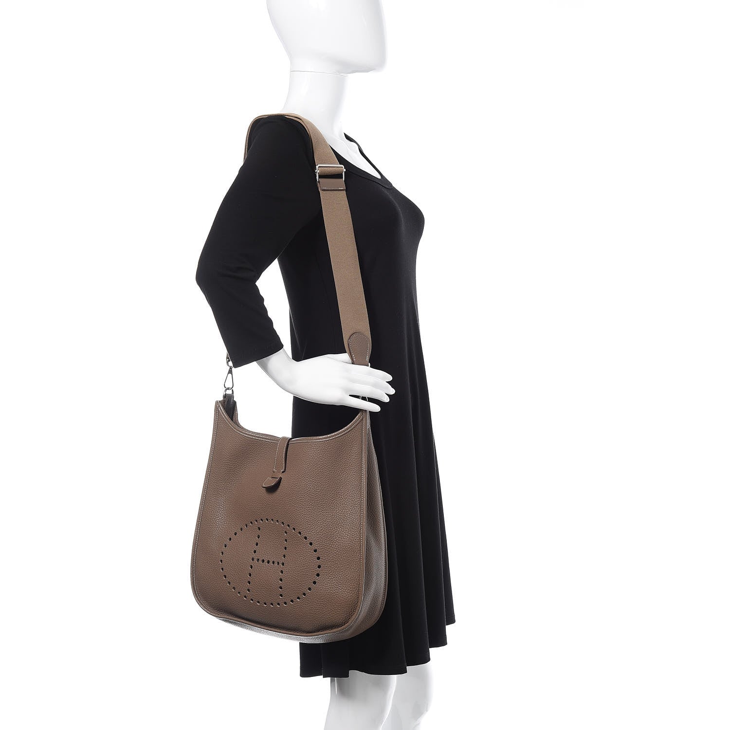 Hermes Taurillon Clemence Evelyne III GM Etoupe 2 of 10