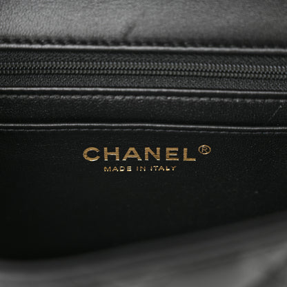 Chanel Lambskin Quilted Mini Top Handle Rectangular Flap Black 6 of 11