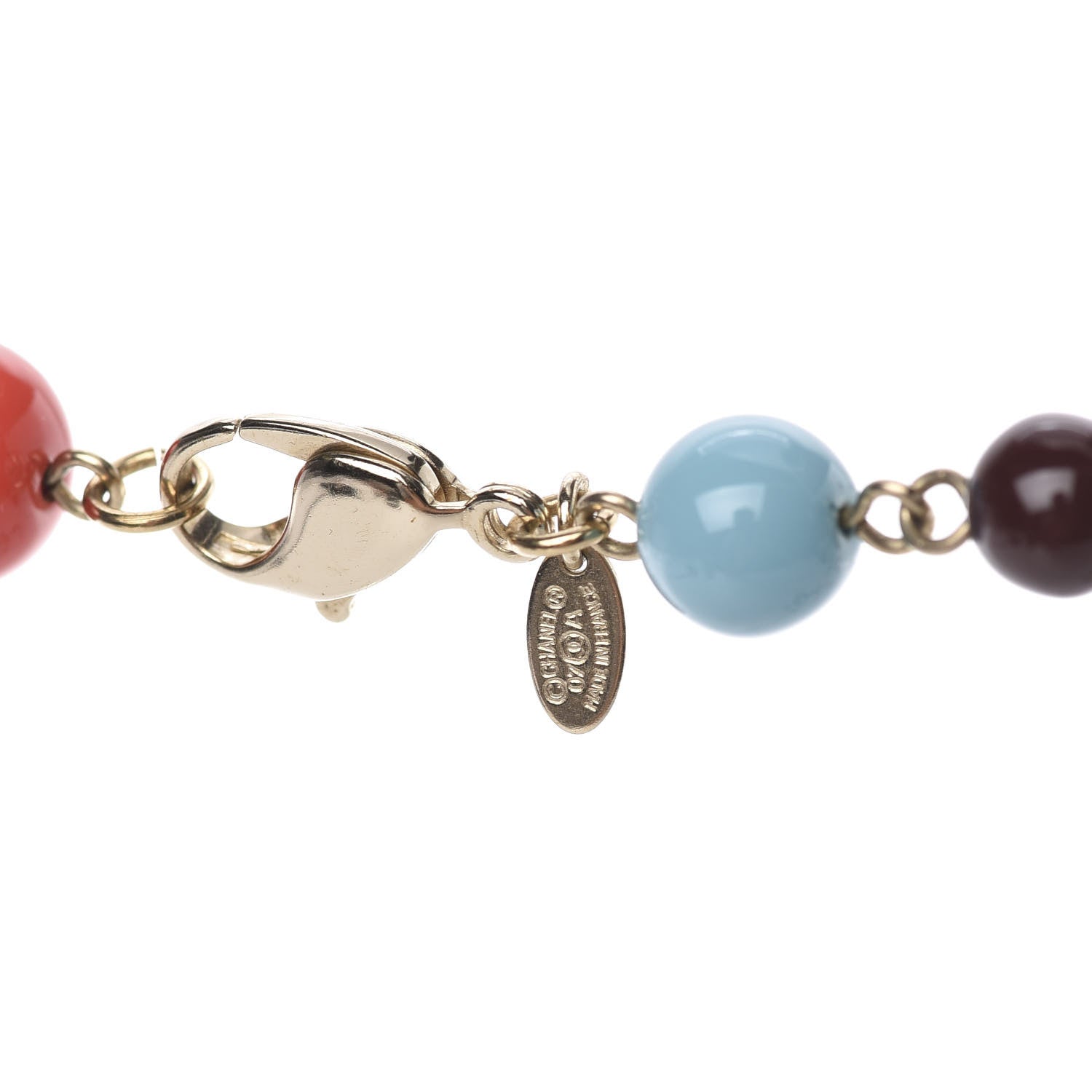 Chanel Pearl Beaded Enamel CC Long Necklace Gold Multicolor 5 of 5