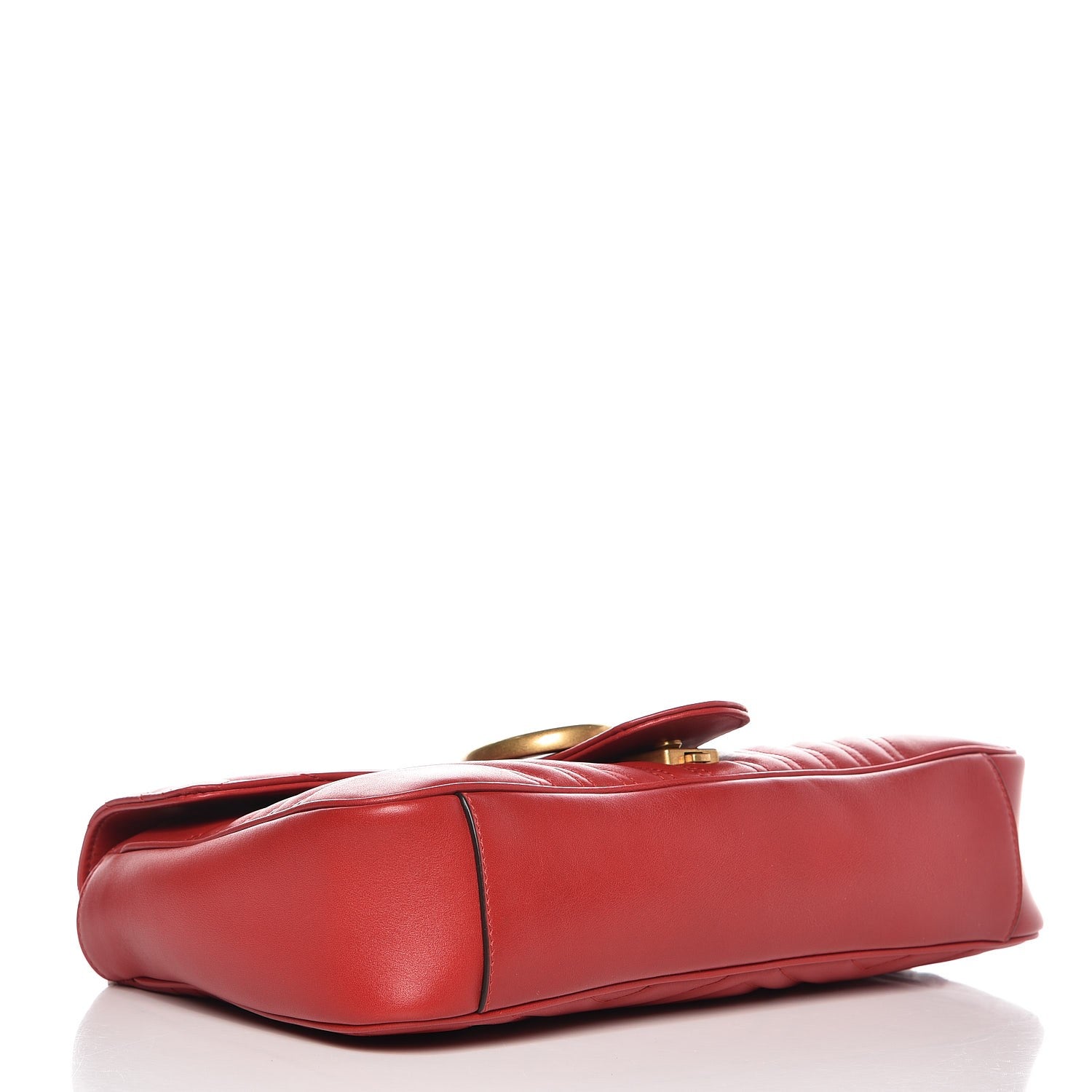 Gucci Calfskin Matelasse Medium GG Marmont Shoulder Bag Hibiscus Red 4 of 7