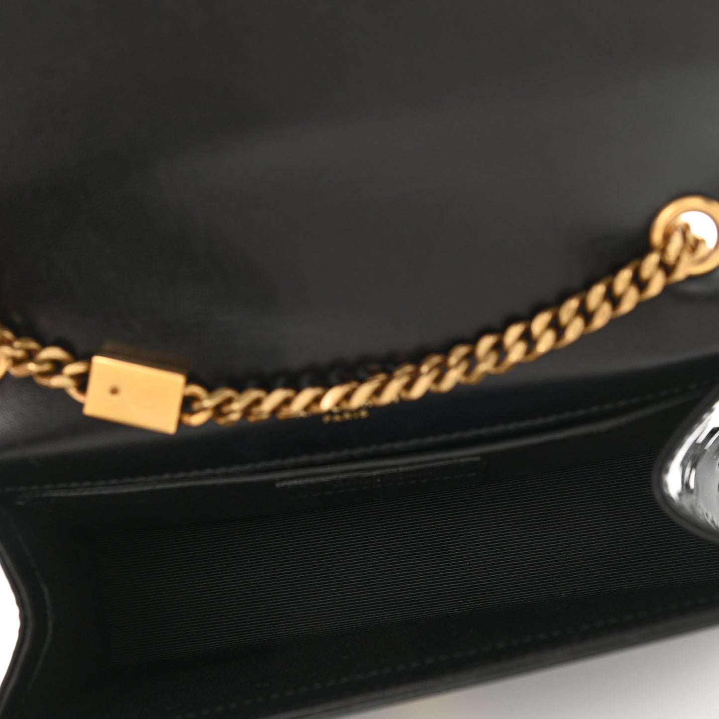 Patent Small Monogram Kate Satchel Black