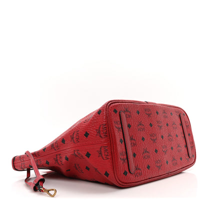 MCM Visetos Medium Liz Reversible Shopper Tote Ruby Red 5 of 17