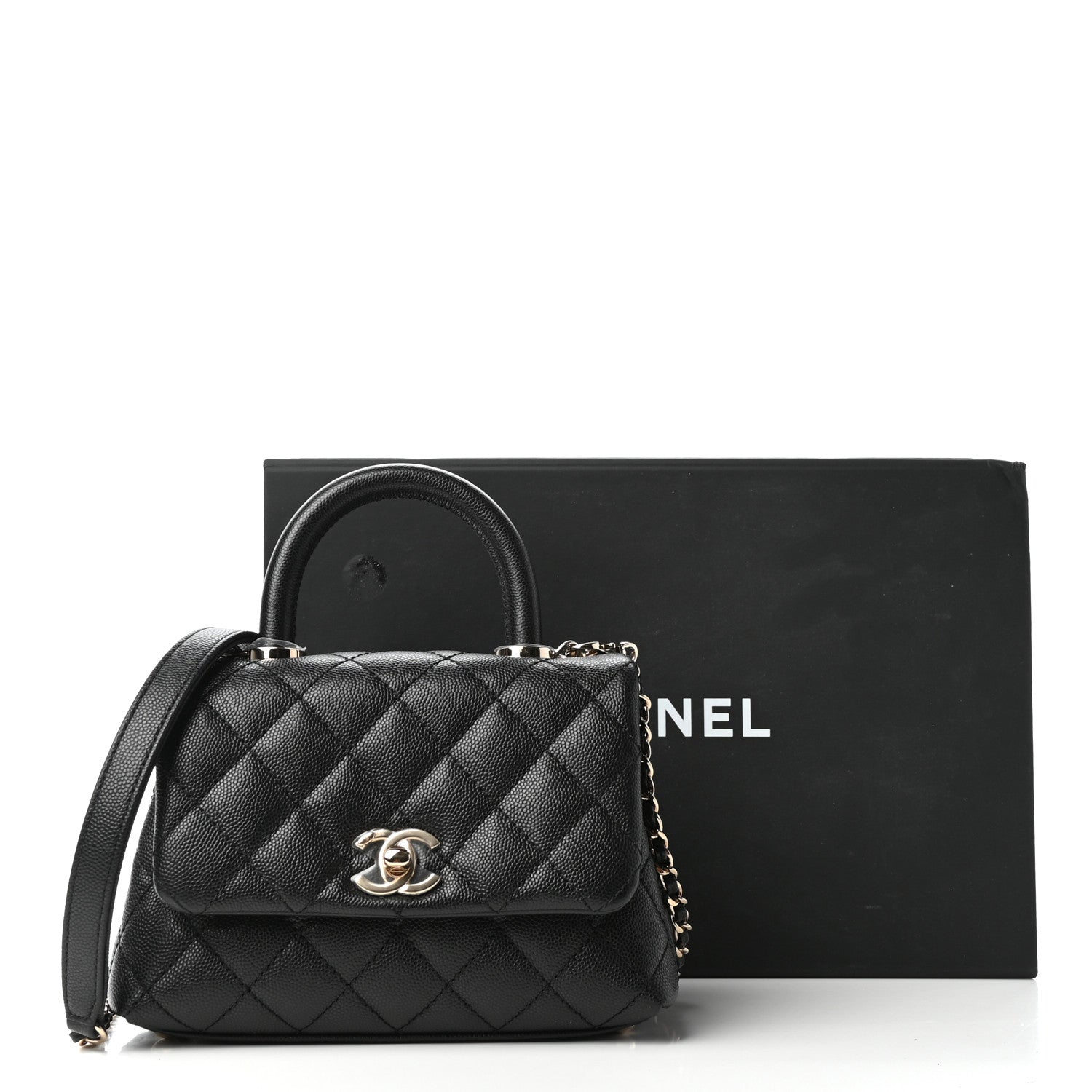 Chanel Caviar Quilted Extra Mini Coco Handle Flap Black 10 of 10