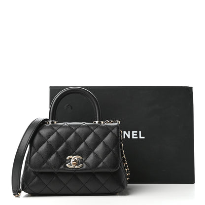 Chanel Caviar Quilted Extra Mini Coco Handle Flap Black 10 of 10