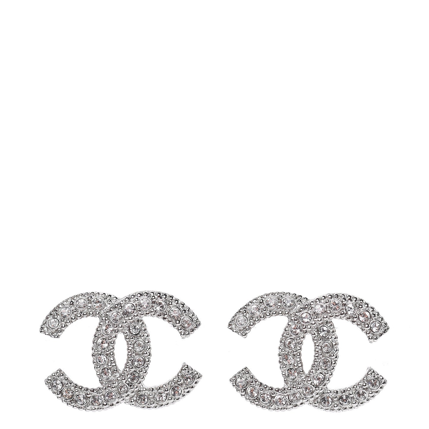 Crystal CC Coco Flapper Earrings Silver