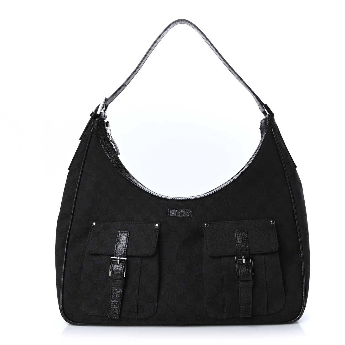 Monogram Front Pocket Hobo Black