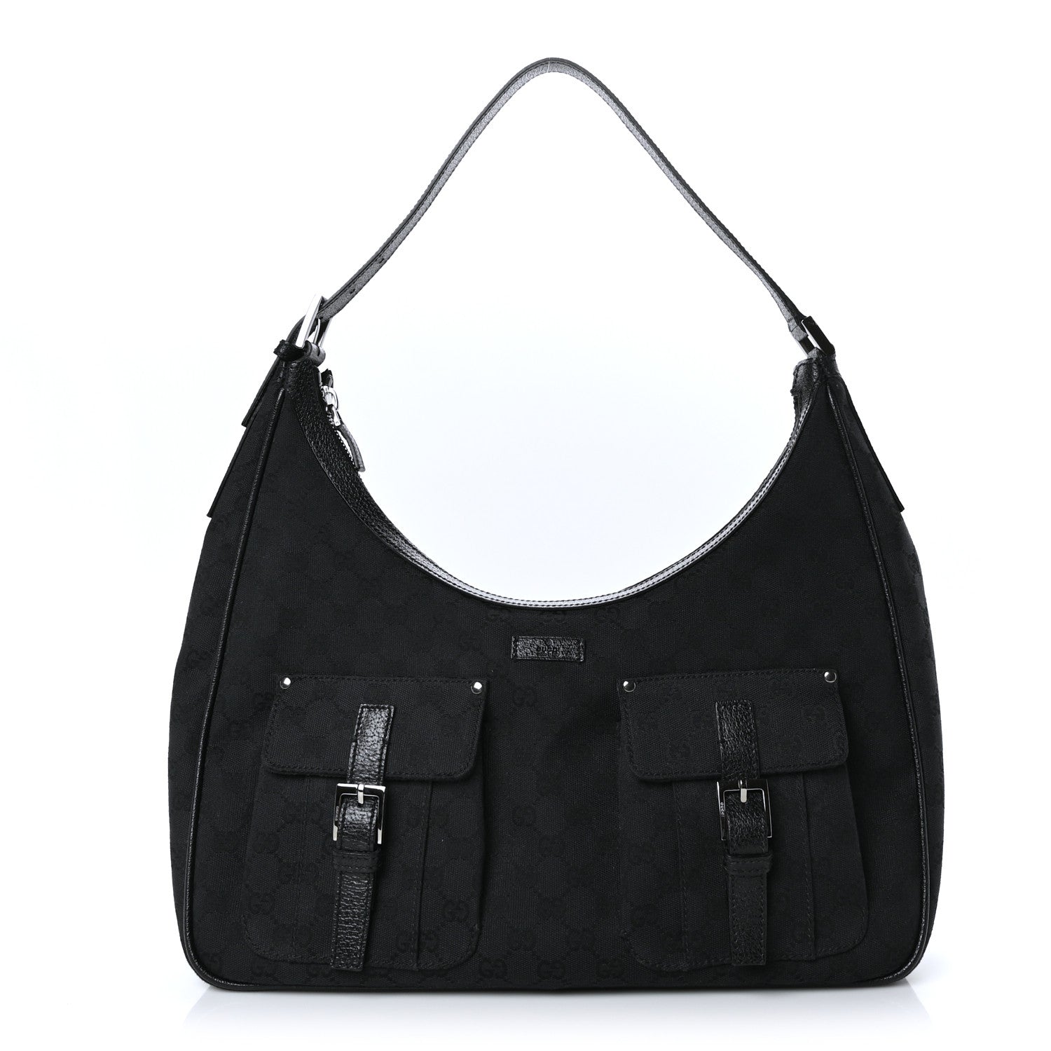 Gucci Monogram Front Pocket Hobo Black 1 of 8