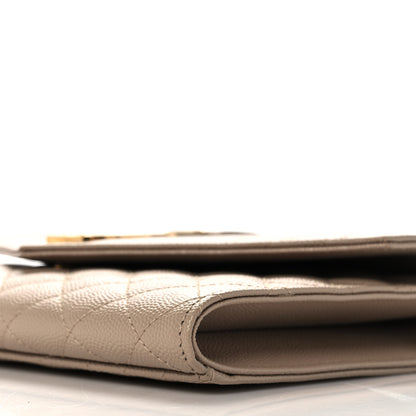 Saint Laurent Grain De Poudre Textured Mixed Matelasse Triquilt Monogram Clutch Dark Beige 6 of 10