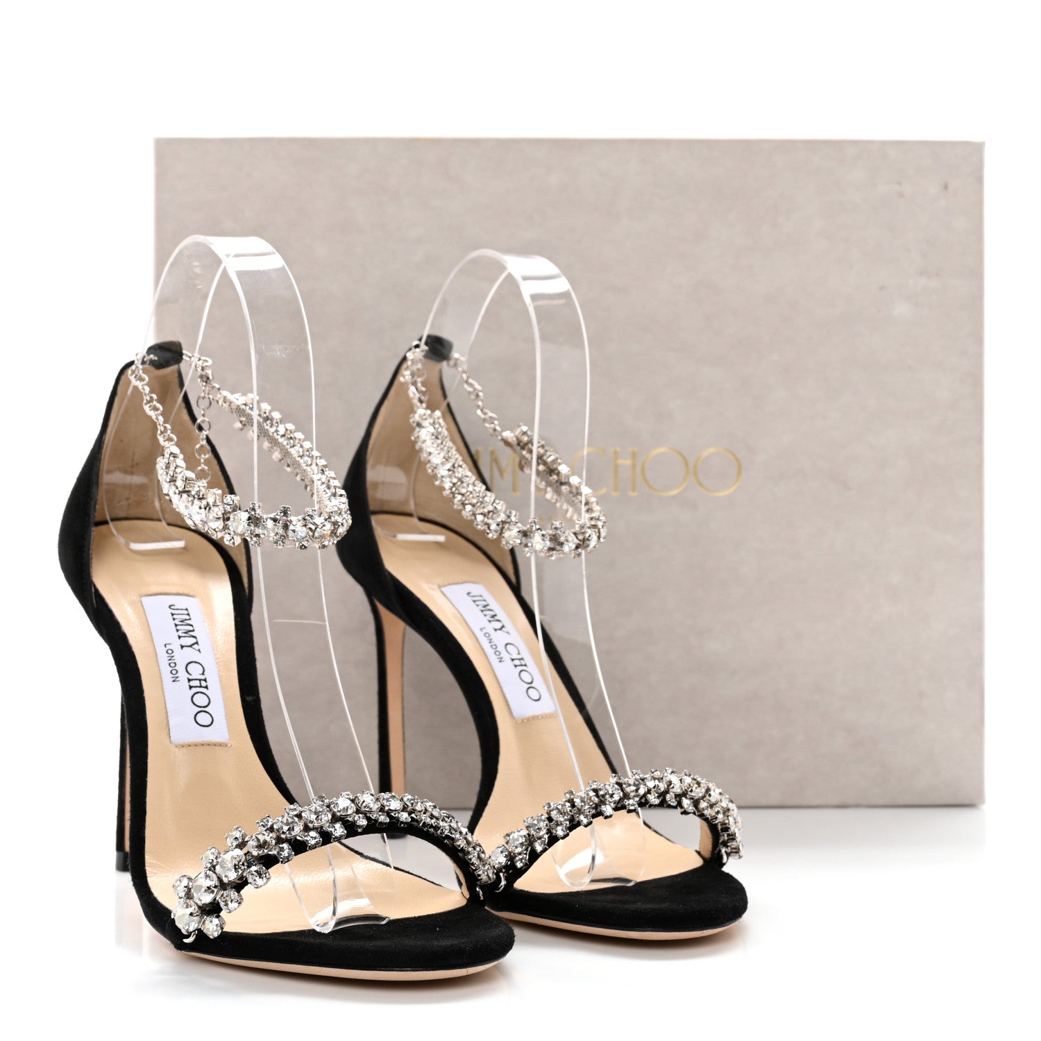 Jimmy Choo Crystal Suede Pumps 37 Black 12 of 12