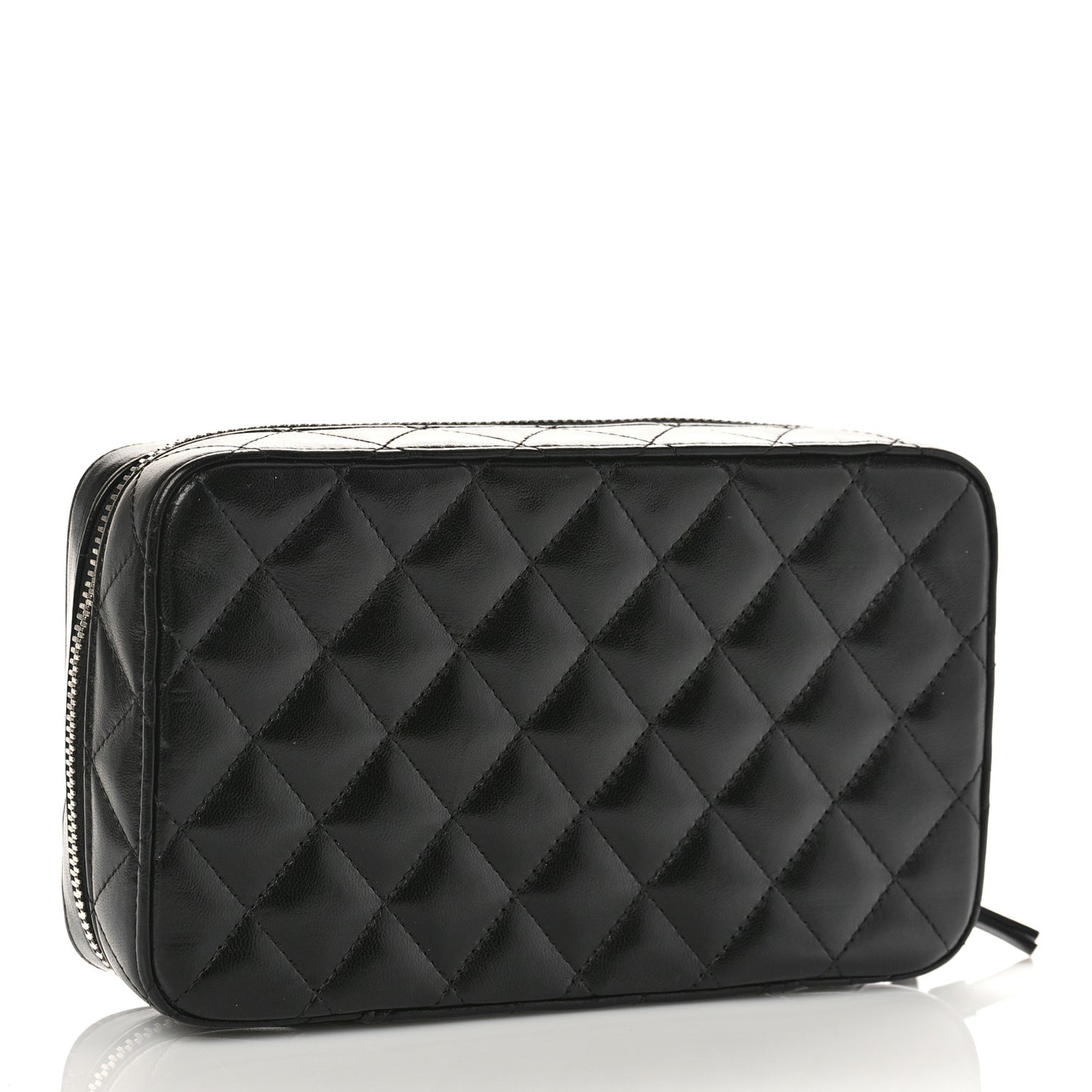 Lambskin Quilted Jewelry Case Black