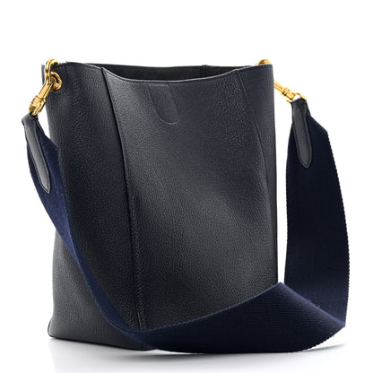 Celine Soft Grained Calfskin Small Sangle Bucket Bag Navy 3 of 15