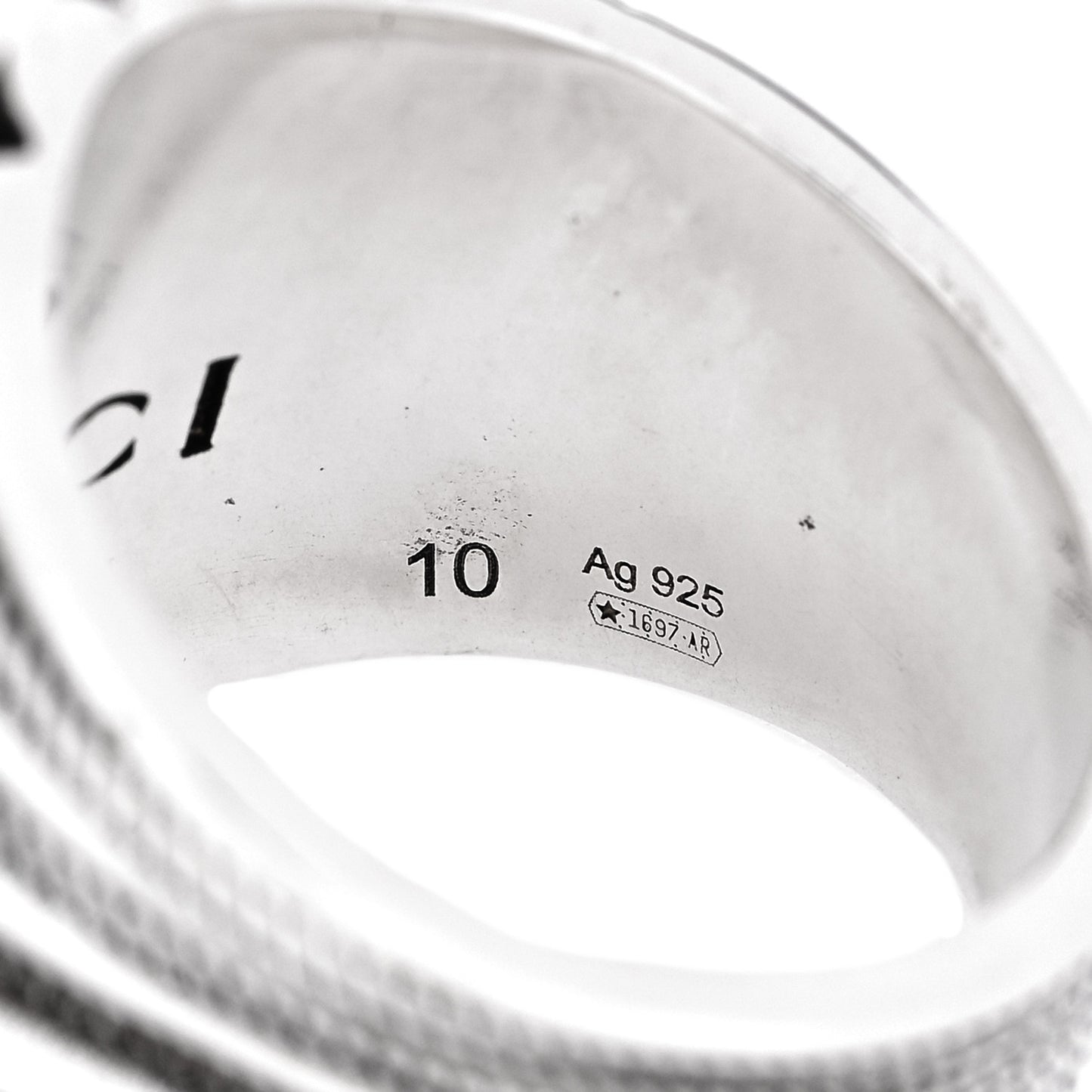 Sterling Silver Interlocking G Signet Ring 50 5.5