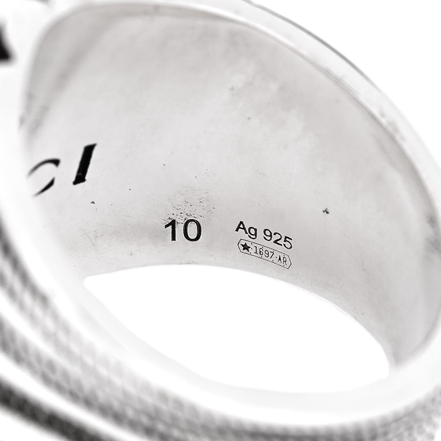 Gucci Sterling Silver Interlocking G Signet Ring 50 5.5 5 of 6