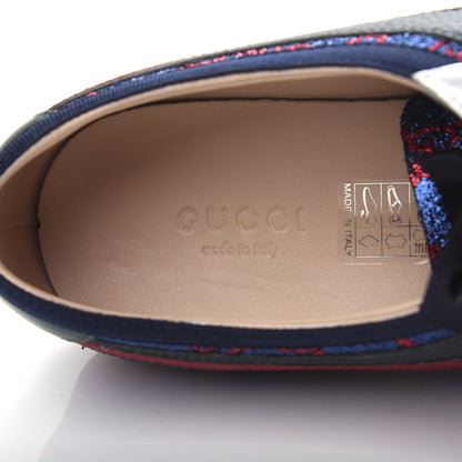 Gucci Lurex Calfskin Web GG Monogram Womens Falacer Sneakers 36 Iridescent Blue Iridescent Red Silver 8 of 11