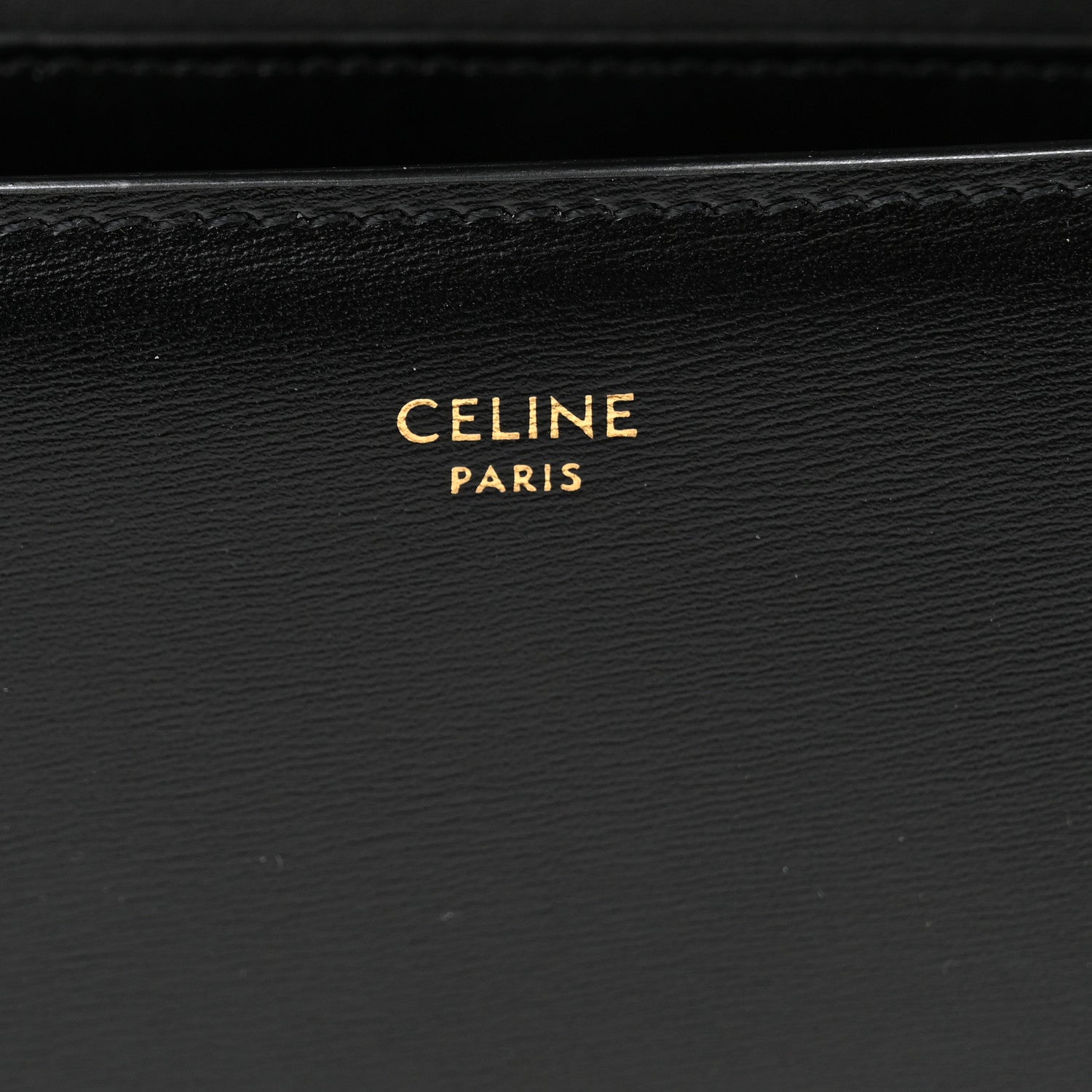 Celine Shiny Calfskin Cuir Triomphe Wallet on Chain Black 6 of 10