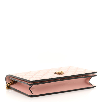 Gucci Guccissima Signature Crystal Cat Chain Wallet Light Candy Pink 4 of 12