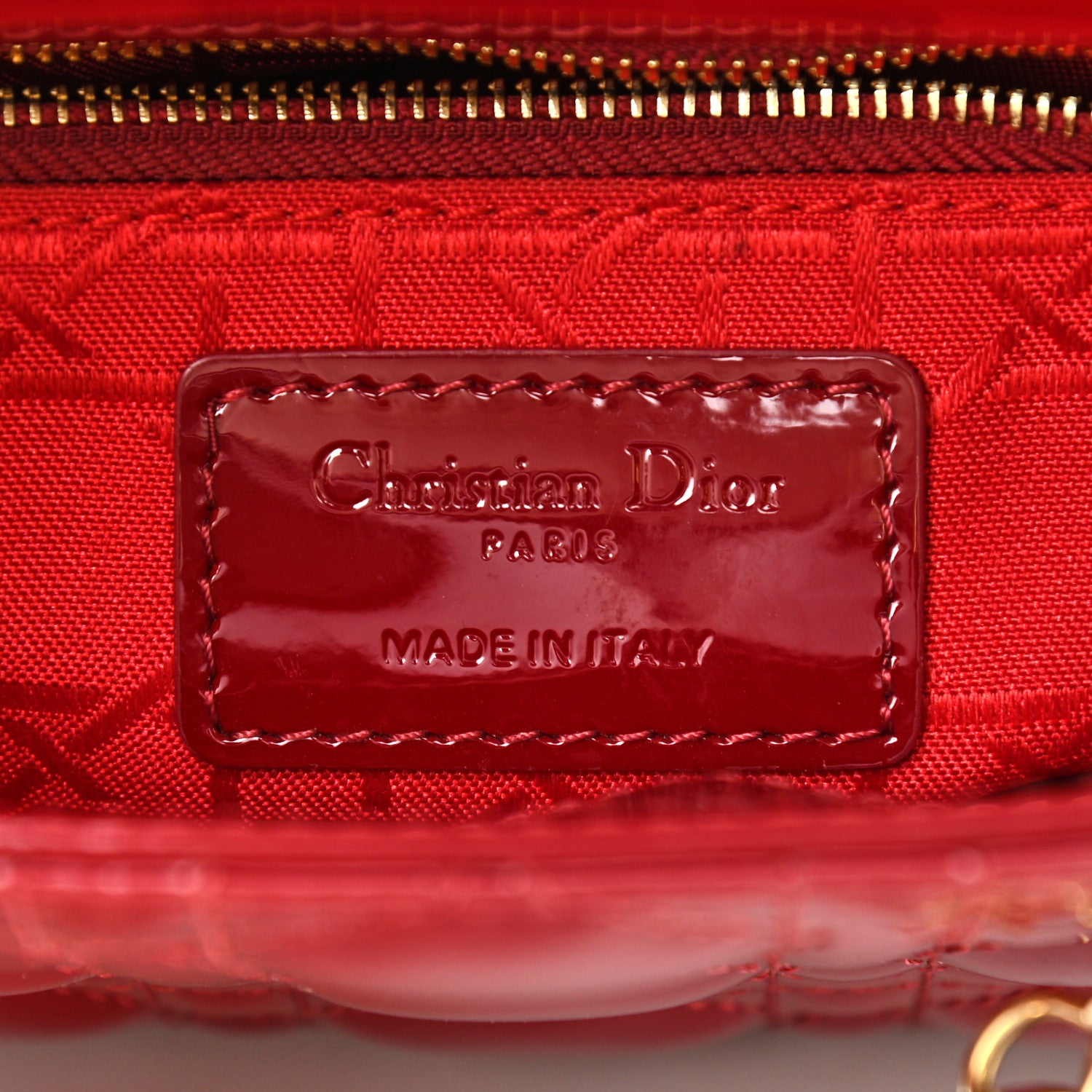 Christian Dior Patent Cannage Mini Lady Dior Red 6 of 12