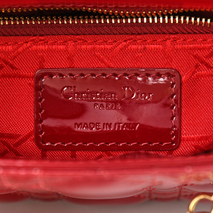 Christian Dior Patent Cannage Mini Lady Dior Red 6 of 12