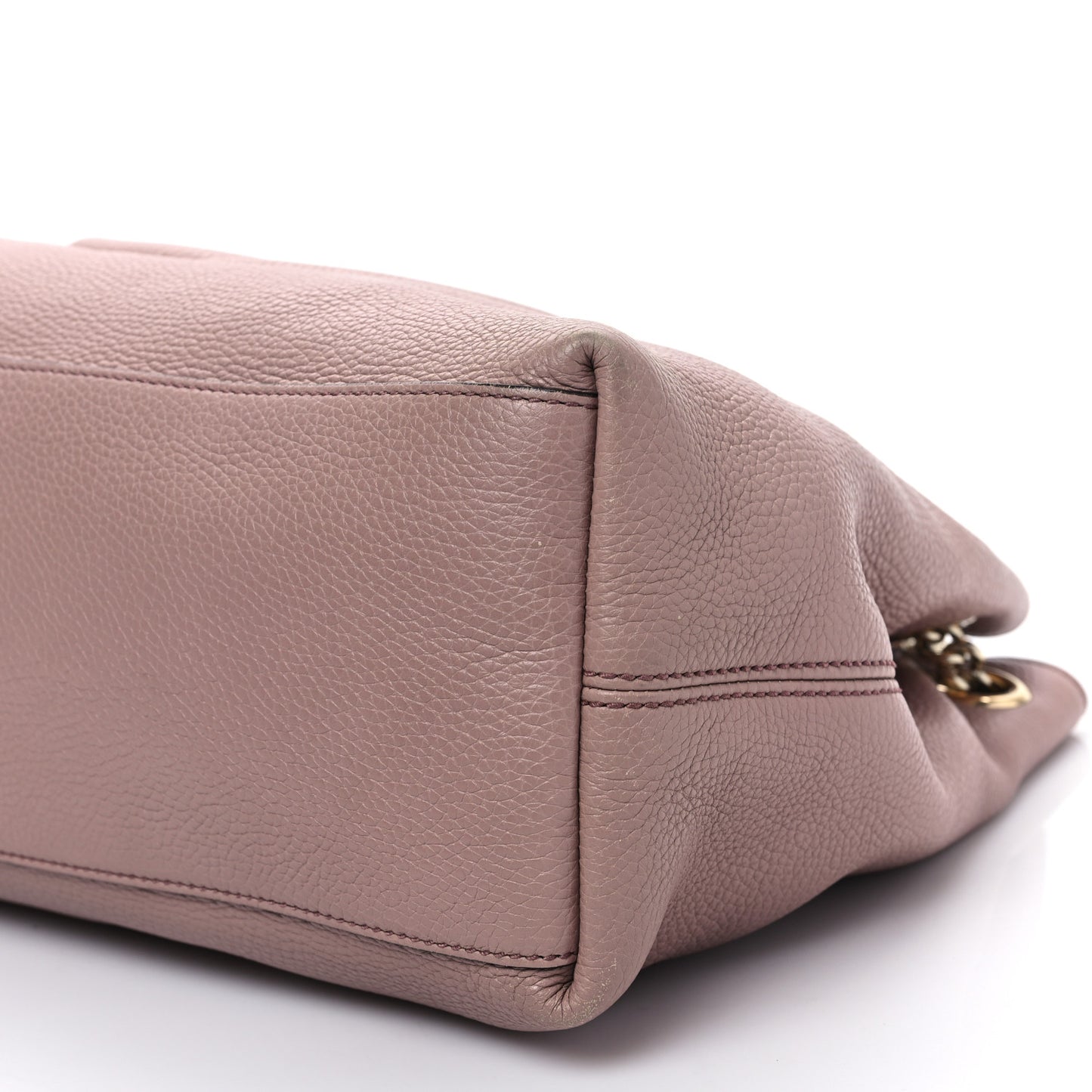 Pebbled Calfskin Medium Soho Chain Shoulder Bag Dark Cipria