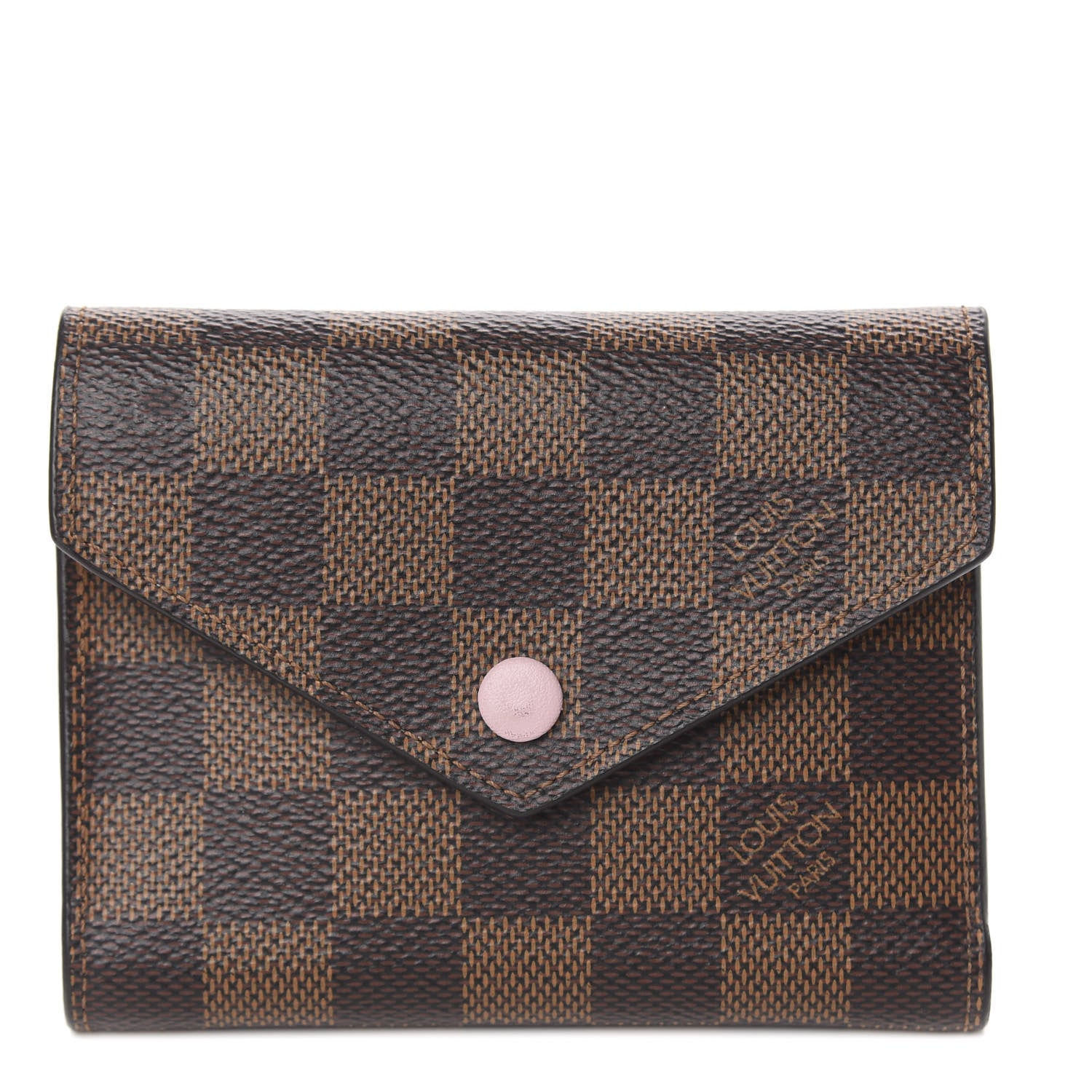Louis Vuitton Damier Ebene Victorine Wallet Rose Ballerine 1 of 11