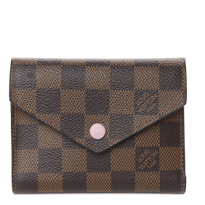 Louis Vuitton Damier Ebene Victorine Wallet Rose Ballerine 1 of 11