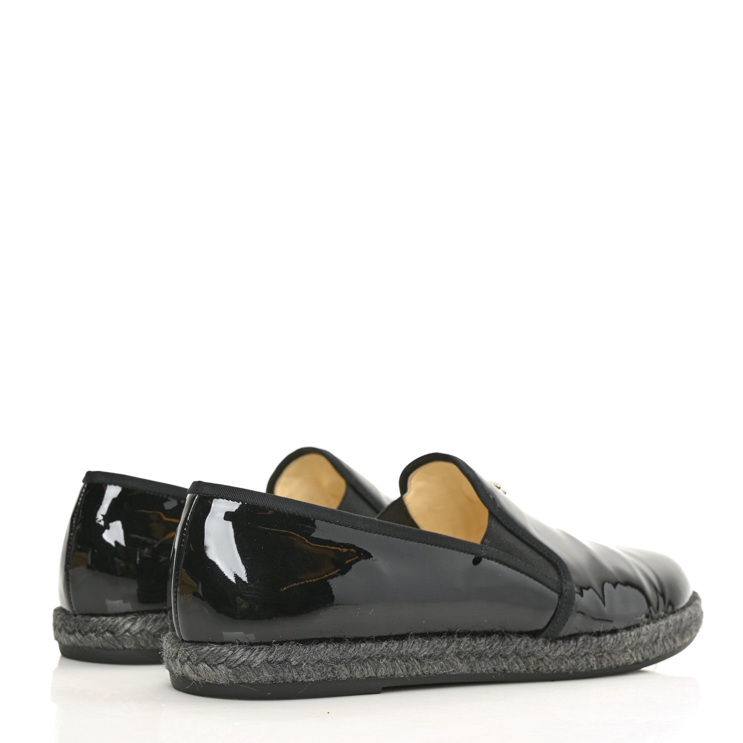 Chanel Patent Calfskin CC Mocassin Loafer Espadrilles 41.5 Black 4 of 7