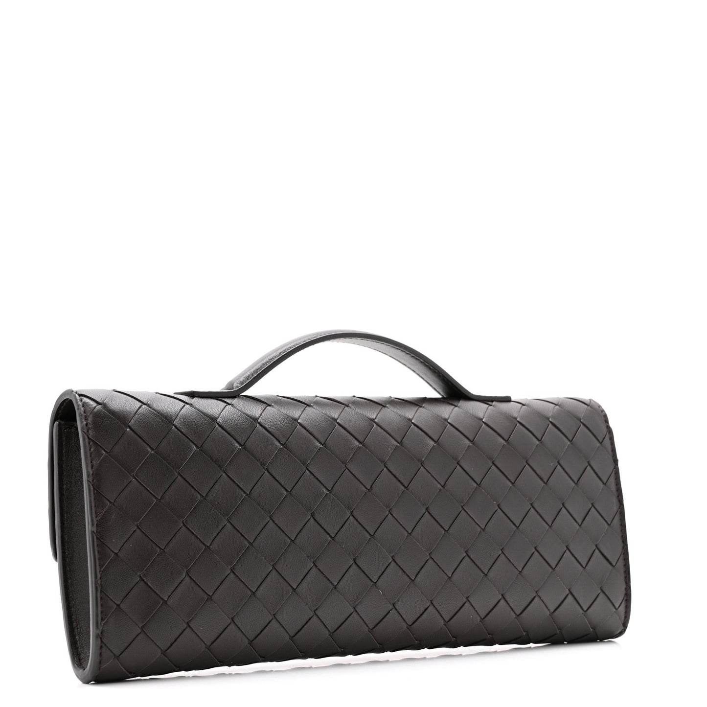 Nappa Intrecciato Long Andiamo Top Handle Clutch Fondant