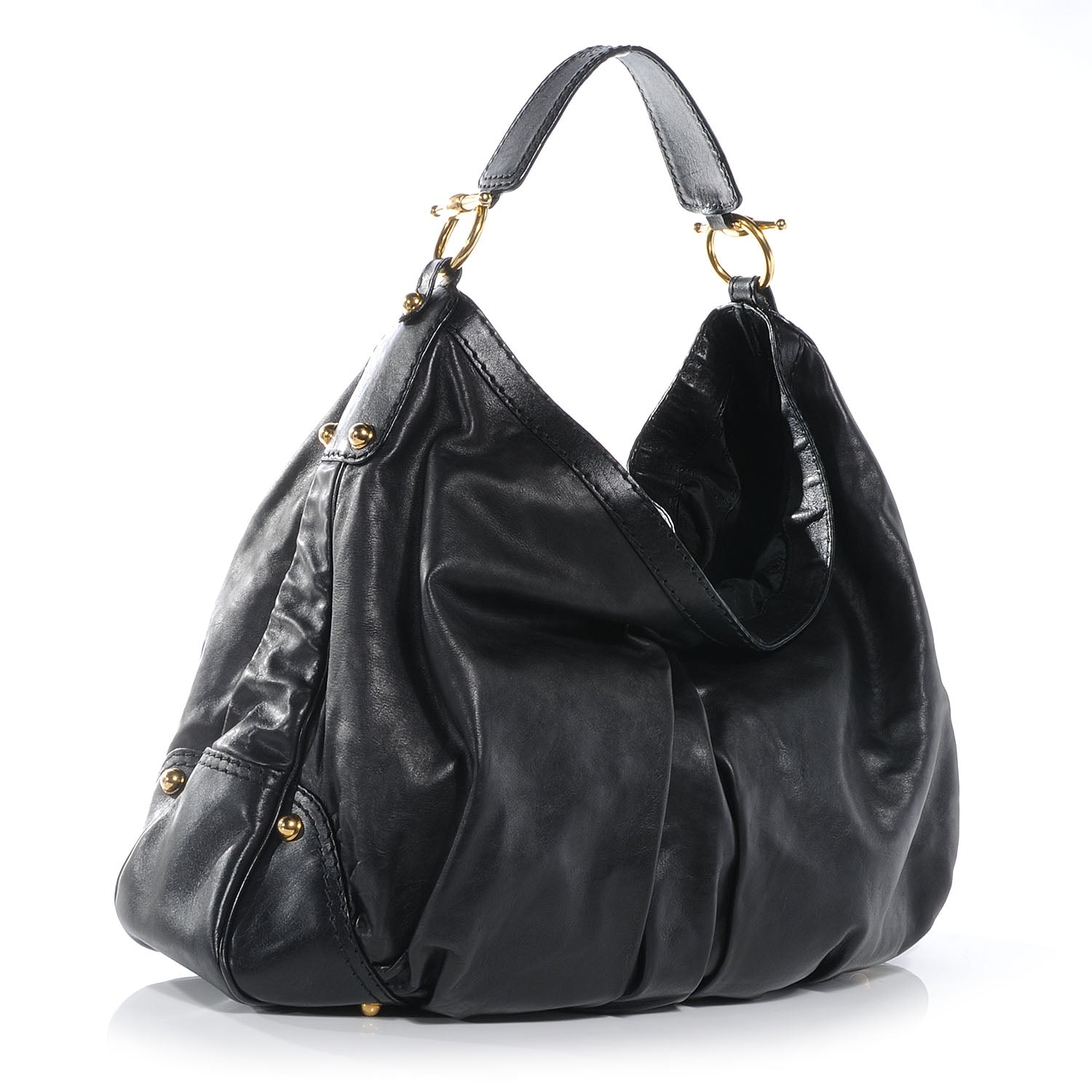 Gucci Leather Large Jockey Hobo Black 3 of 7