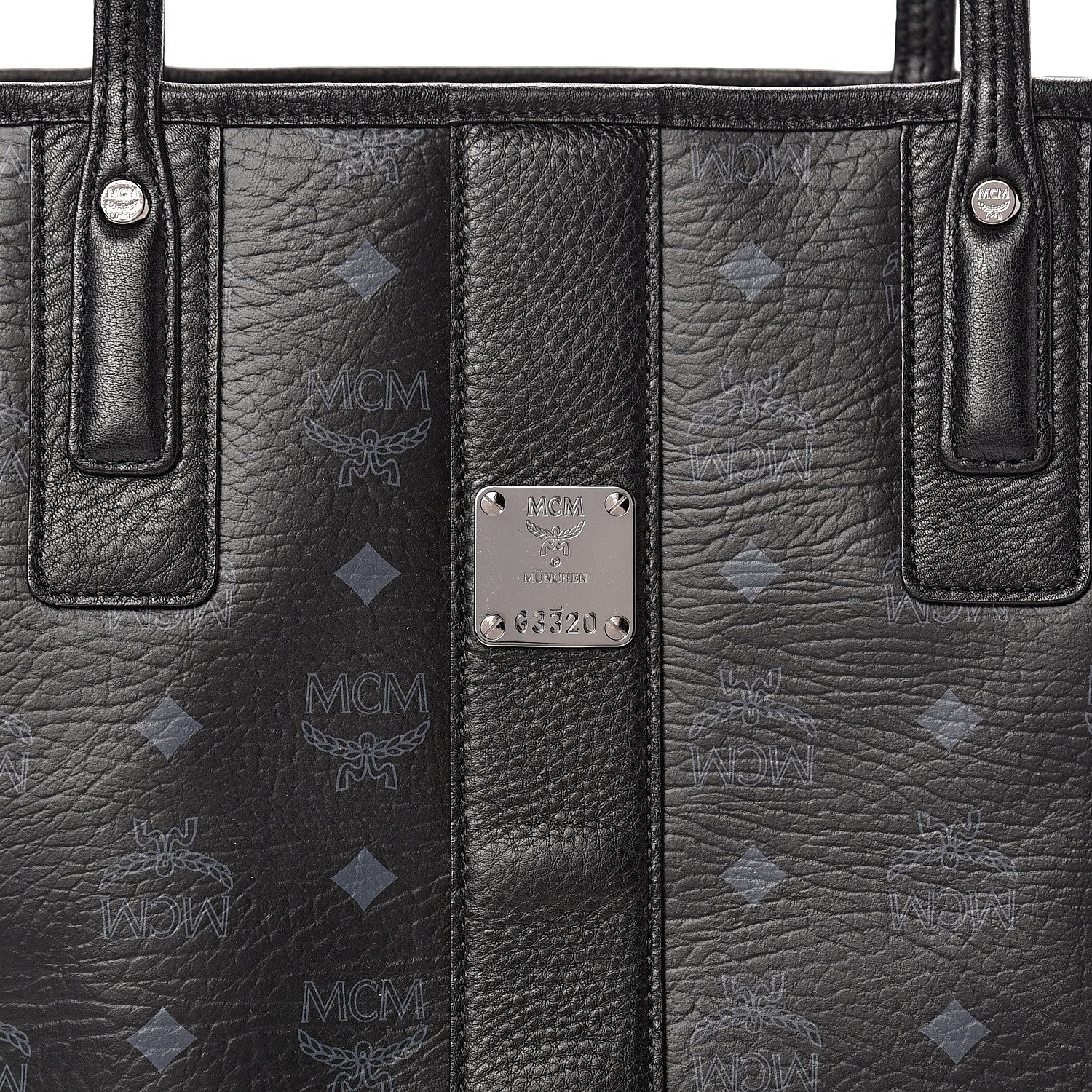 MCM Visetos Medium Liz Reversible Shopper Tote Black 8 of 17