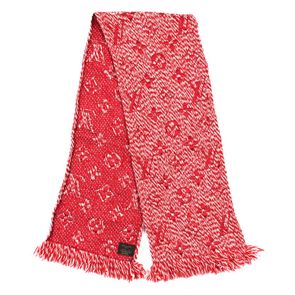Louis Vuitton Wool Silk Logomania Mix Scarf Coquelicot 2 of 3