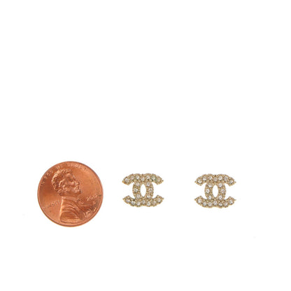 Chanel Crystal CC Earrings Gold 2 of 5
