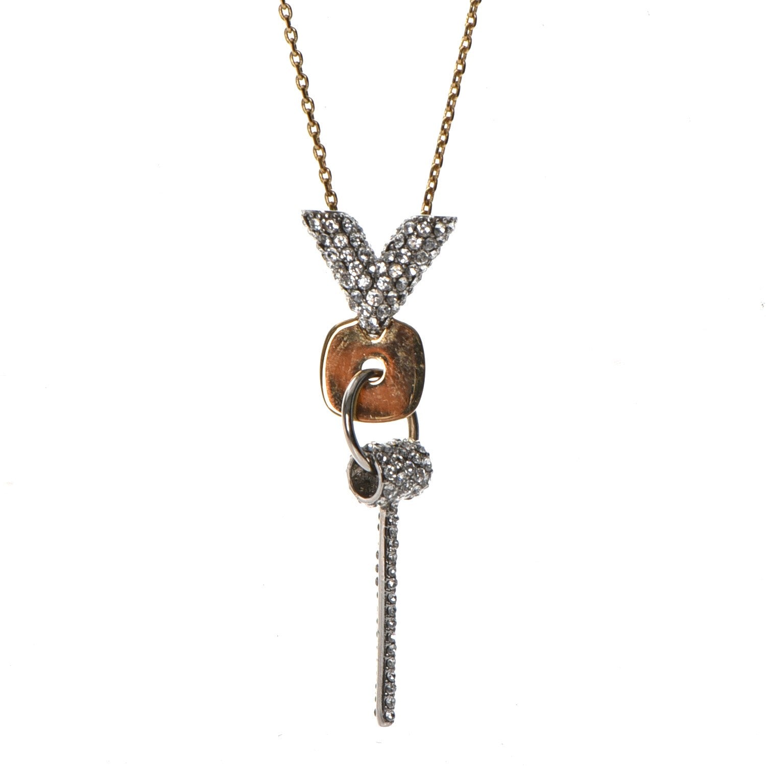 Louis Vuitton Swarovski Essential V Strass Pendant Necklace 4 of 8